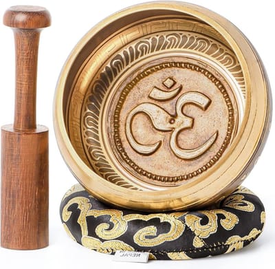 Grote 105 inch Tibetaanse Singing Bowls set - zingende geluidsbowl met mallet en kussen - inclusief instructies en geschenkdoos - 100% handgemaakt in Nepal - zelfzorggeschenken voor vrouwen