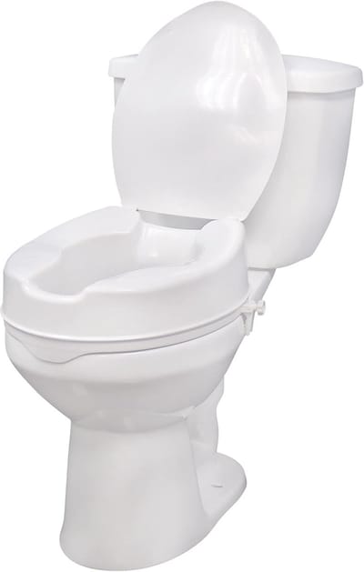 Verhoogde Toiletbril - Toiletverhoger Zitting - Veiliger Zelfstandig - Met Vergrendeling - 10 cm Hoog - Wit
