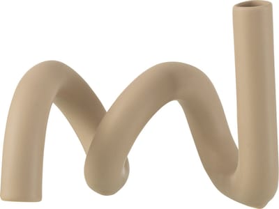J-Line Kaarsenhouder Kronkel 1Kaars Keramiek Beige