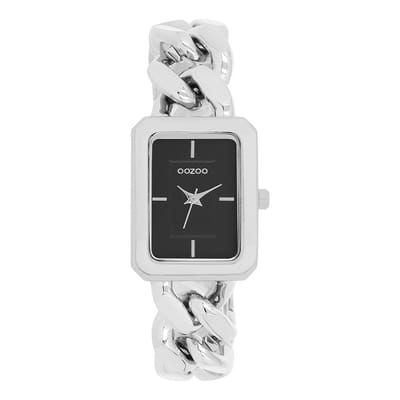 OOZOO Timepieces - Zilverkleurige OOZOO horloge met zilverkleurige schakelarmband - C11271