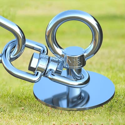 Hondenstrik - Hondenanker - Veilig Buiten - 360 Graden Rotatie - Tot 90kg - Zilver