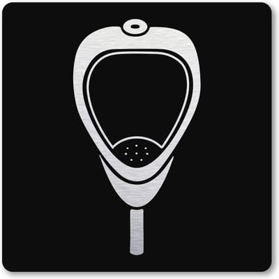 Pictogram Urinoir - pictogrammen - zwart -  deurbordje - 10 x 10 cm - zelfklevend - vierkant