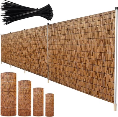 Privacy Omheining - Tuinscherm Rol - Buitenruimte Verfraaien - Natuurlijk Geweven - 131 x 1005 cm - Bruin