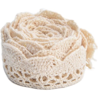 Kantlint DIY Katoen Net 2cm Breedte 20 Yards Elegant Stoffen Kant Garneersel voor Gordijn Kleding wit