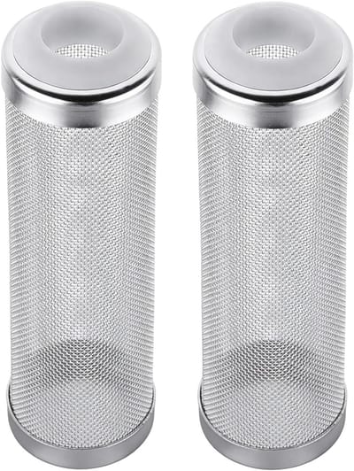 Set van 2 Buitenfilter Bescherming voor Aquarium, Duurzaam 16 mm Zuigbescherming, RVS Filter, Multifunctionele Beschermhoes voor Aquariums, Waterfilter Accessoires en Bescherming