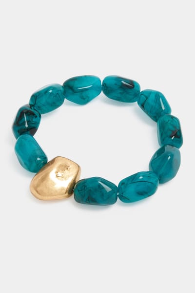 Yours Blauwgouden Opvallende Kralenarmbandsize One Size