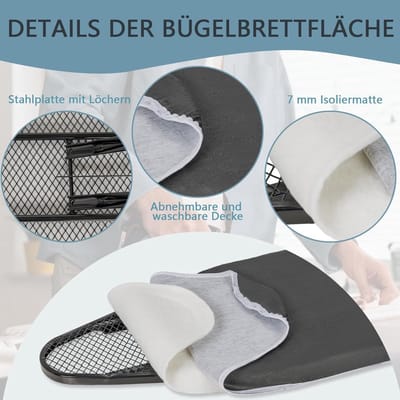 Dailygoods- Strijkplank Opvouwbaar 110 x 30 cm - Hittebestendige Bekleding - Verstelbare Hoogte - Antislipvoeten - Duurzaam - Ruimtebesparend - Strijktafel
