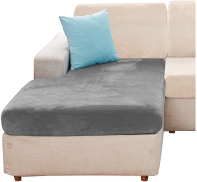 Meble odNowa - Benchhoezen - Donkergrijs Velours - Elastisch en Ademend