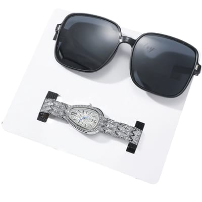IBETTERTEC Stijlvolle dames horloge (quartz) + modieuze zonnebril – Incl. geschenkverpakking | Elegant accessoireset
