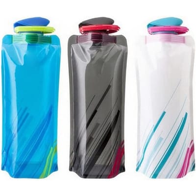 Waterfles Set - 700ml Opvouwbaar Herbruikbaar - Lichtgewicht Drinkfles voor Wandelen Reizen Fietsen Outdoor - BPA-vrij - 3 Stuks