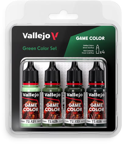 Vallejo Hobbyverf Acrylverf - 72384 Game Color - Green Color Set - Acryl Set Verf set - 4x 18 ml