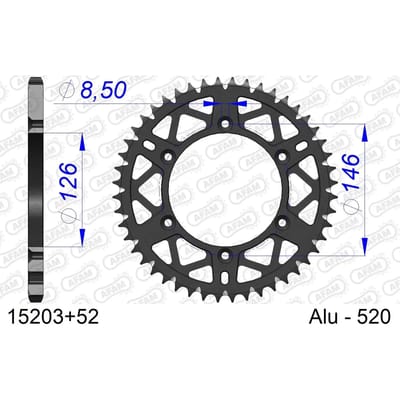 Tandwiel Afam 520 52 dents