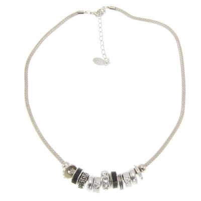 Behave - Ketting met decoratieve kralen en steentjes - Trendy sieraden - Nikkelvrij - 43,5 cm + 8,5 cm verlengketting