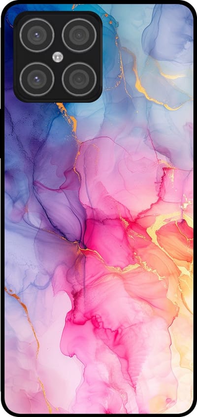 Smartphonica Telefoonhoesje Geschikt voor Huawei Honor X8 4G met marmer opdruk - TPU backcover case marble design - Regenboog geschikt voor Huawei Honor X8