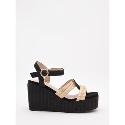 Montevita Wedge Sparto Sandaal Pretir Zwart