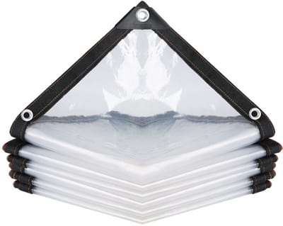 Waterdichte zeildoekhoes - Stevig zeildoek - Transparant zeildoek - Sterk stofdicht - Regendicht - Winddicht - Vierhoekversterking - Winddicht - Multifunctioneel - Geschikt voor tuinieren, kamperen en reizen - 2*2m