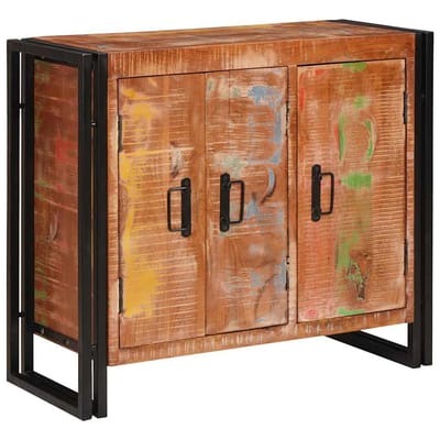vidaXL - Dressoir - met - deuren - Bruin - Massief - Gerecycled - Hout - en - Metaal