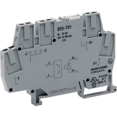 WAGO Optocouplerrelais 859-791 0.1 A Schakelspanning (max.): 60 V/DC 1 stuk(s)