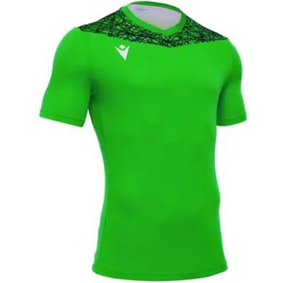 Macron Nash Shirt Korte Mouw Kinderen - Groen / Zwart | Maat: 7-8 Y