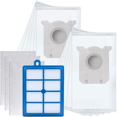 Sillar Set 12x Stofzuigerzak - microvezel - 1x Hepa filter, 3x filters universeel - vervangend - 3-laags filtersysteem - geschikt voor stofzuigers AEG Electrolux Philips
