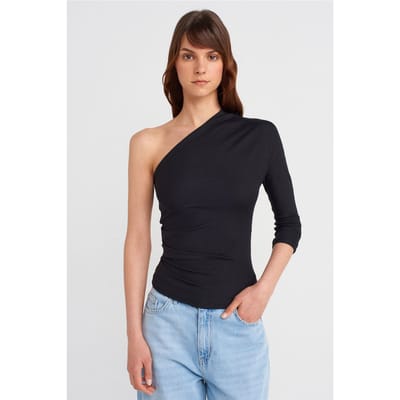 Off-shoulder Cut-out Slim-fit Blouse