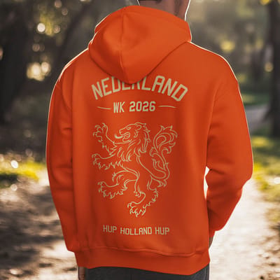 Oranje Hoodie Nederland WK 2026 Leeuw – Hup Holland Hup Backprint XS