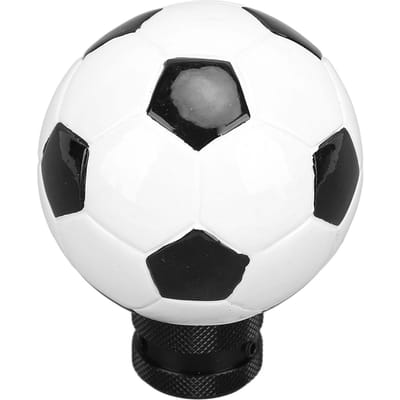Pommeau de Levier de Vitesse Résine Aspect Ballon de Football Tête de Levier de Vitesse avec Peinture Colorée pour la Plupart des Voitures Manuelles white