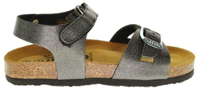 Plakton Lederen Meisjessanaal Zwartglitter Gesp En Velcro maat 27