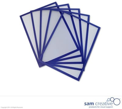 Sam Creative Whiteboard Magneten - Magneetvenster - Insteekhoezen - A4 - Blauw - 5 stuks