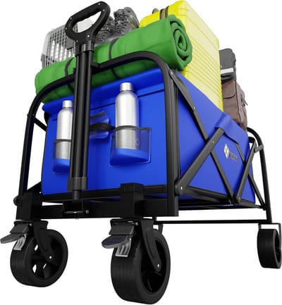 Grote Opvouwbare Steekwagen 100kg - Tuinwagen, Strandwagen en Transportkar voor Festivals