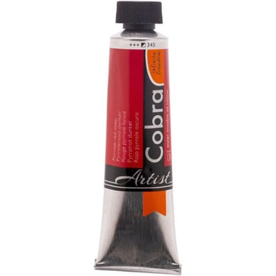 Peinture à l'huile - Cobra - Pyrrole Deep Red - Tube 40ml - Watermixable - Couleur Rouge