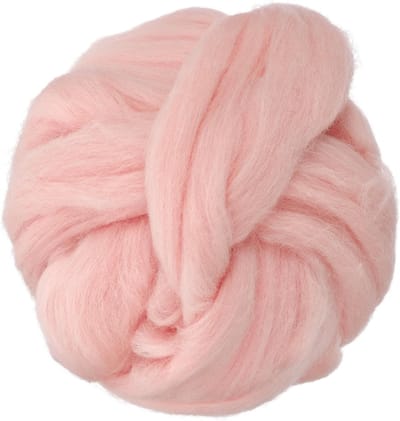 Viltwol Bulk (100 g/3,5 oz), natuurlijke wol naaldviltwol - voor weven, handwerk en doe-het-zelf creaties, wit roze