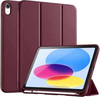 CaseMania Bookcase hoesje geschikt voor iPad 11 (A16)/iPad 10.9 (2022) - Effen Bordeaux - Kunstleer