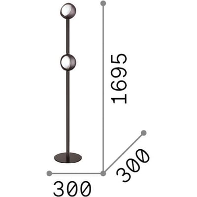 IDEAL LUX LED vloerlamp Bloom, hoogte 170 cm, messing, 2-lamps