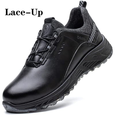 Draaibare Knop Veiligheidsschoenen Heren Waterdichte Werkveiligheidslaarzen Platsic Neus Isolatieschoenen 6KV Anti-Smash Werkschoenen Sneakers 36 black