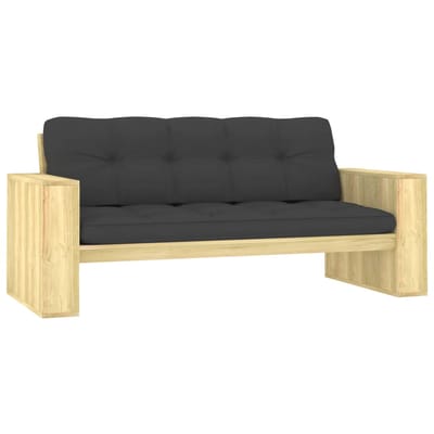 vidaXL - Tuinbank - met - antracietkleurige - kussens - 179cm - geïmpregneerd - hout