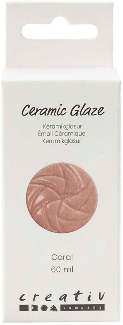 Creativ Company keramiek glazuur Coral roze 60ml - glanzend dekkend.