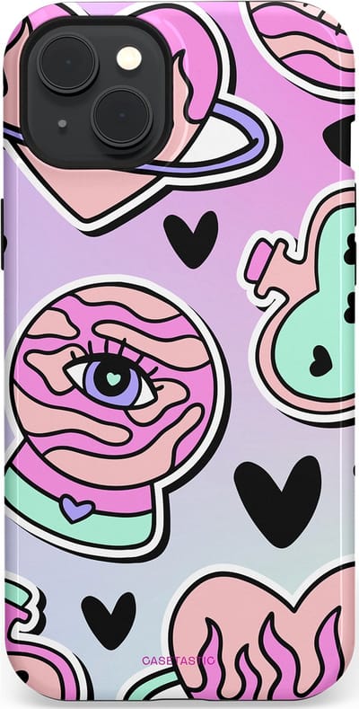 Casetastic Hoesje Geschikt voor Apple iPhone 15 Plus Magsafe - Stijlvolle Beschermende Duo-layer Case - Pastel Popart