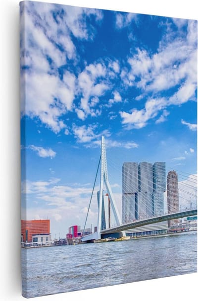 Artaza Canvas Schilderij Skyline Rotterdam - 40x50 cm - Wanddecoratie Stad - Muurdecoratie Woonkamer - Kamer Accessoires