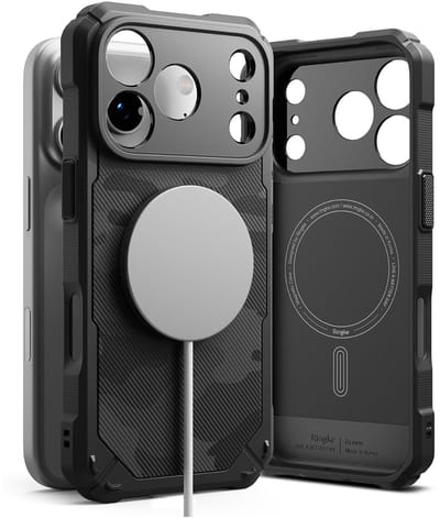 Ringke Rugged Gear Magnetic - Hoesje Geschikt voor Apple iPhone 17 Pro Max - Back Cover Compatibel met MagSafe / Qi2 - Shockproof TPU - Camo Zwart