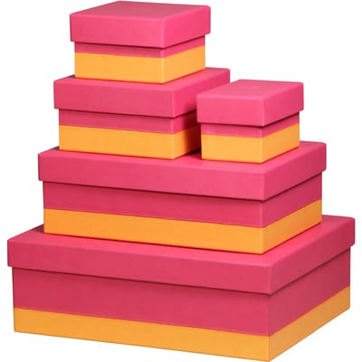 Italian faux leather nestende boxen Rhodia Rhodiarama (x5)