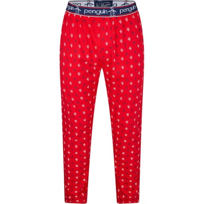 Original Penguin Heren Jersey All Over Logo Pyjama Broek (Rood)