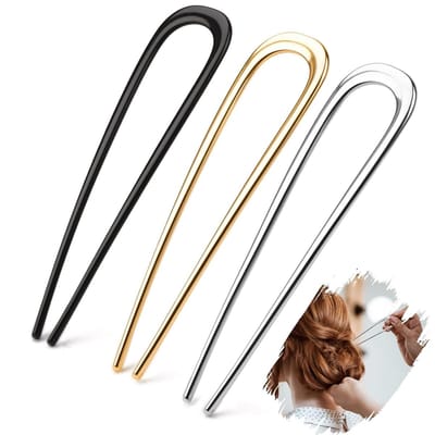 carmdering - Haarspelden - U-vormige haarspelden -3 Stukken Haarspeld - Grote Franse Speld - Franse Twist Haarspeld - Haaraccessoires voor Vrouwen - Styling Haarspelden - Haarspelden en Haarvork