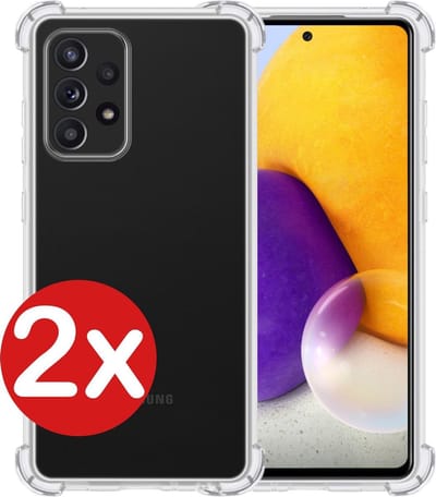 Hoesje - 2 Stuks - Geschikt voor Samsung Galaxy A72 - Sterk & Shockproof - Back Cover - Siliconen Case - Telefoon Hoes Shock Proof - Telefoonhoes - Transparant