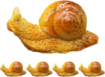 Mini Slak Beeldjes - Tuin Decoratie - Miniatuur Landschap - Hars Materiaal - 5 Stuks - Bruin