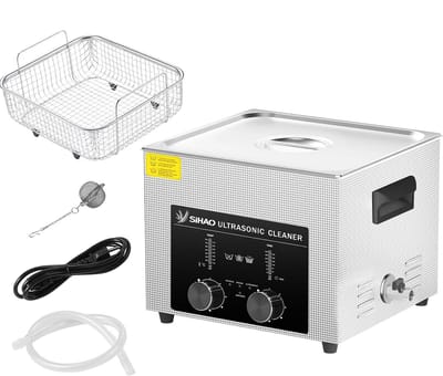 Ultrasoon Reiniger - Reinigingsapparaat Bad - Diepe Reiniging - Instelbare Timer Temperatuur - 15 Liter Tank - Zilver