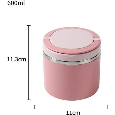 600/800ml Voedsel Thermische Lunchbox Geïsoleerde Soepbeker Thermos Containers Roestvrij Staal Thermo Bento Box voor Schoolkinderen white