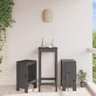 vidaXL - Barkrukken - 2 - st - 40x36x75 - cm - massief - grenenhout - grijs