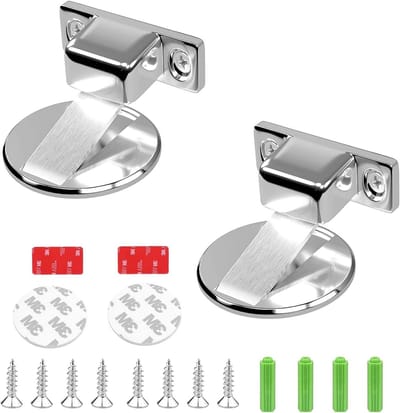 Set van 2 Magnetische Deurstoppers - Onzichtbare Onderste Deurbeslag voor Vloermontage - Inclusief Lijm en Schroeven voor Makkelijk Gebruik