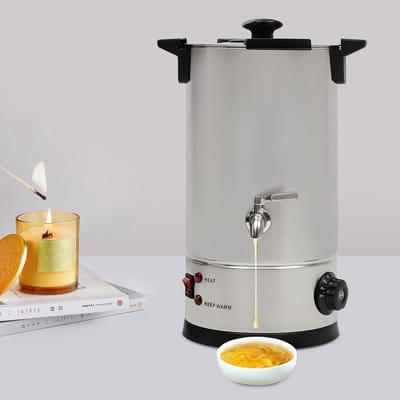 Wax Smelter - Smeltkroes - Kaarsen Maken - Roestvrij Staal - 10 Liter - Zilver